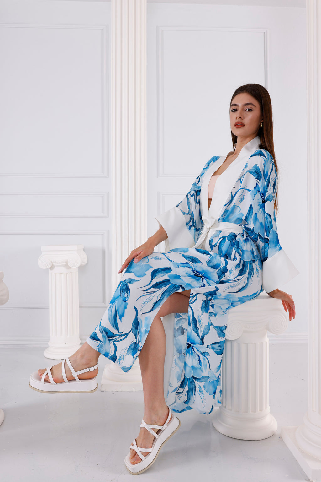 Emma Vegan İpek CUPRO Uzun Kimono