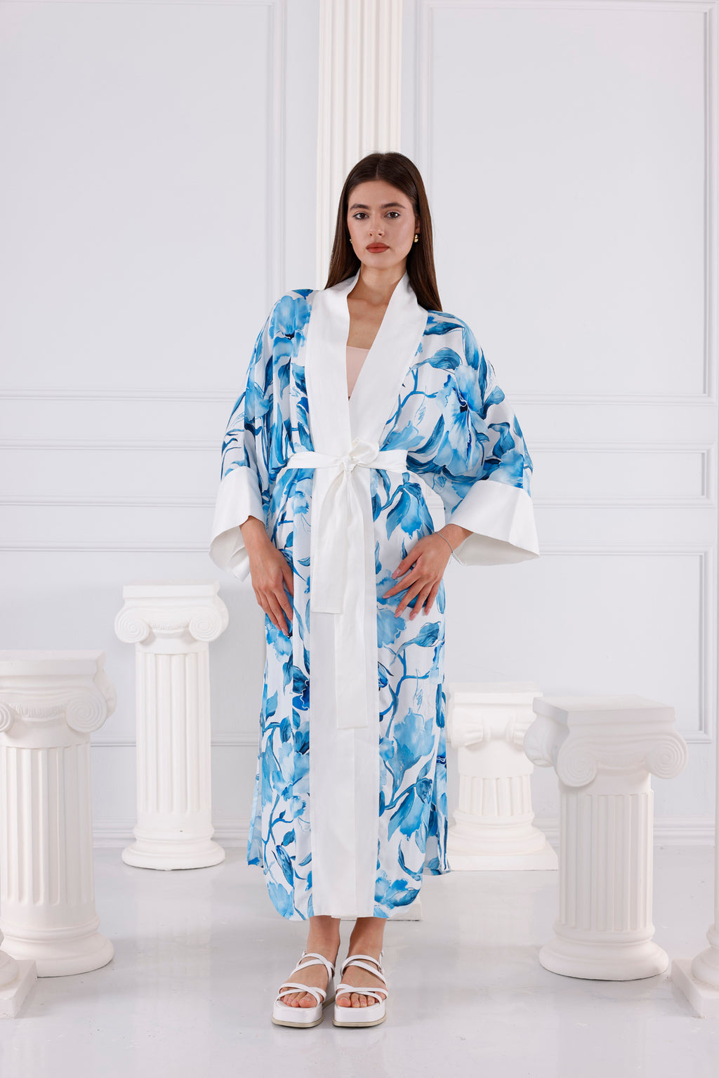 Emma Vegan İpek CUPRO Uzun Kimono