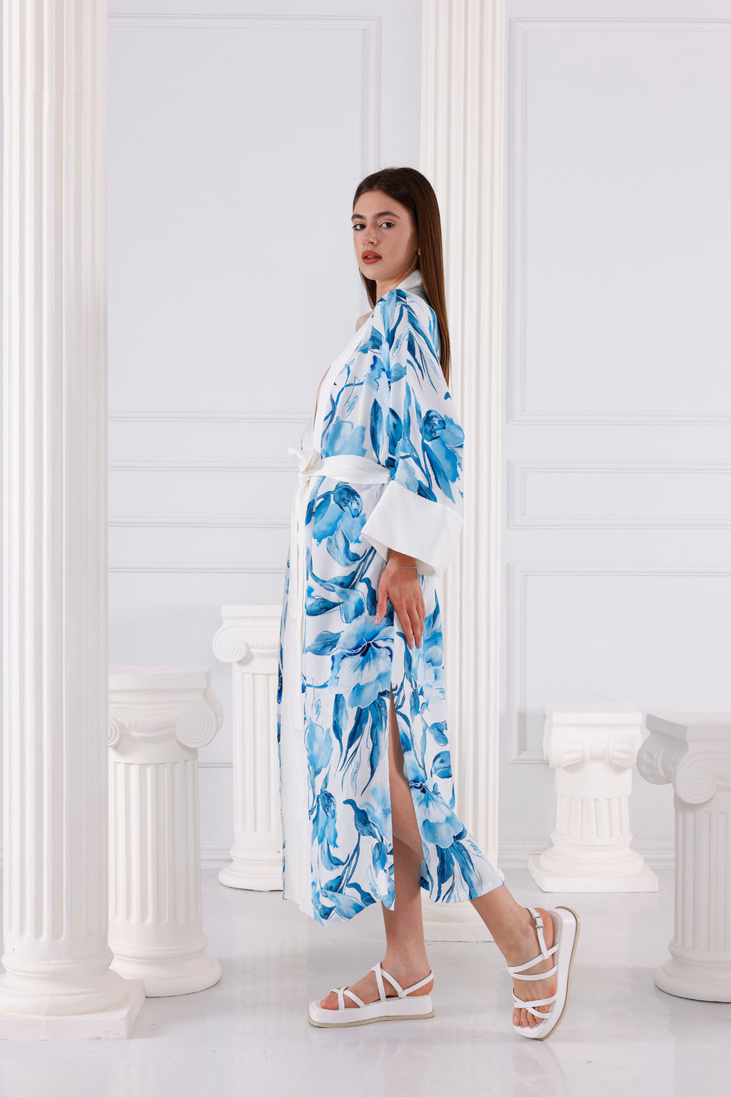 Emma Vegan İpek CUPRO Uzun Kimono