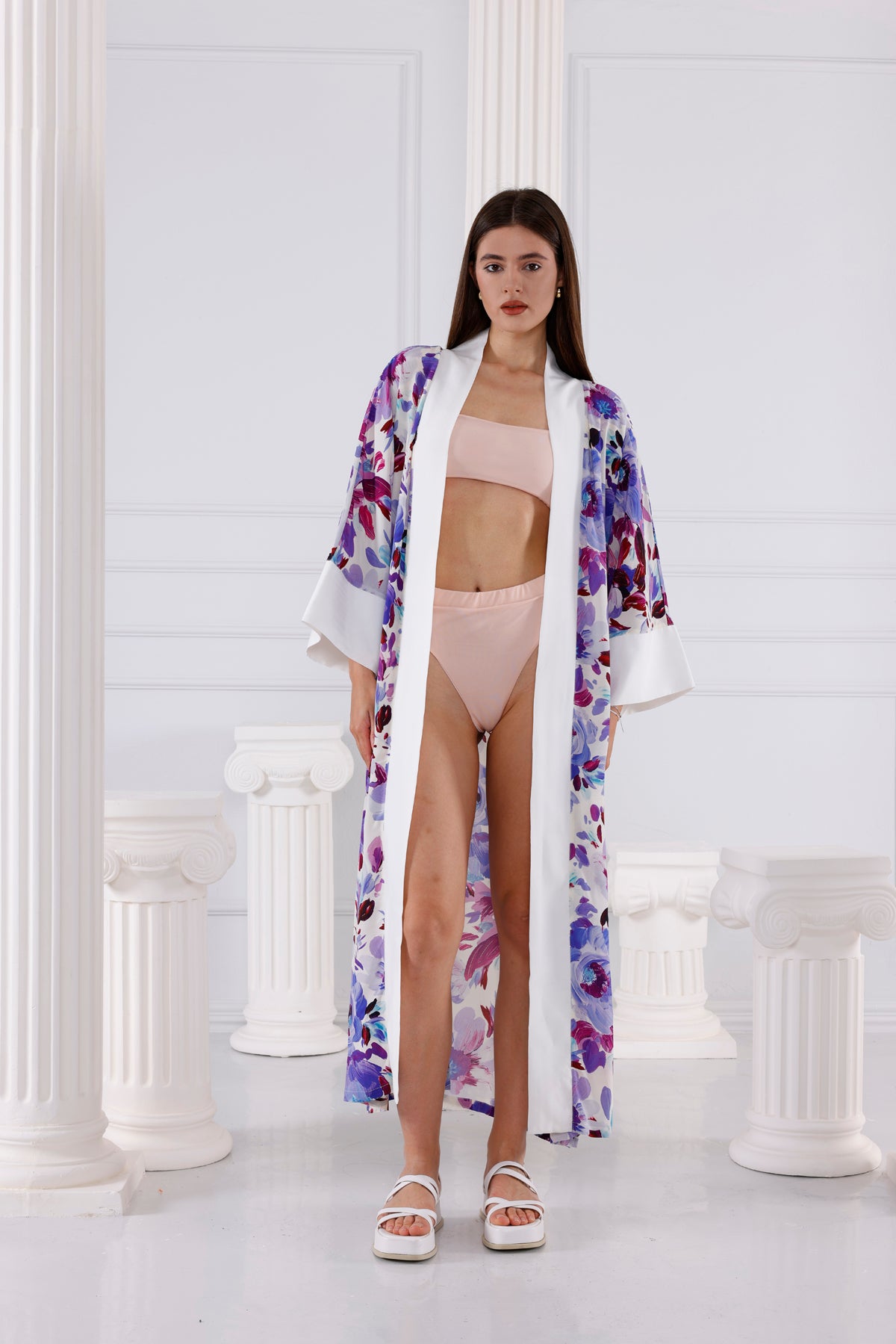 Jennifer Vegan İpek CUPRO Uzun Kimono