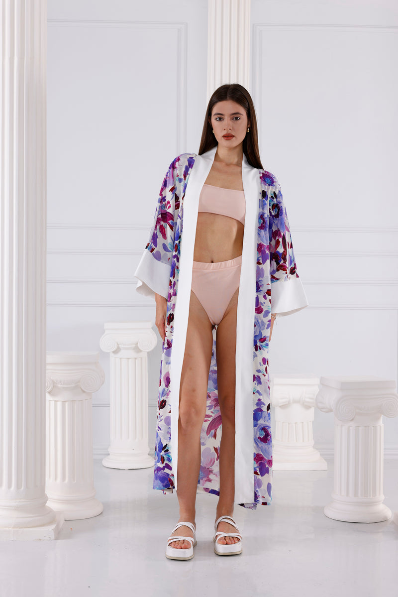 Jennifer Vegan İpek CUPRO Uzun Kimono