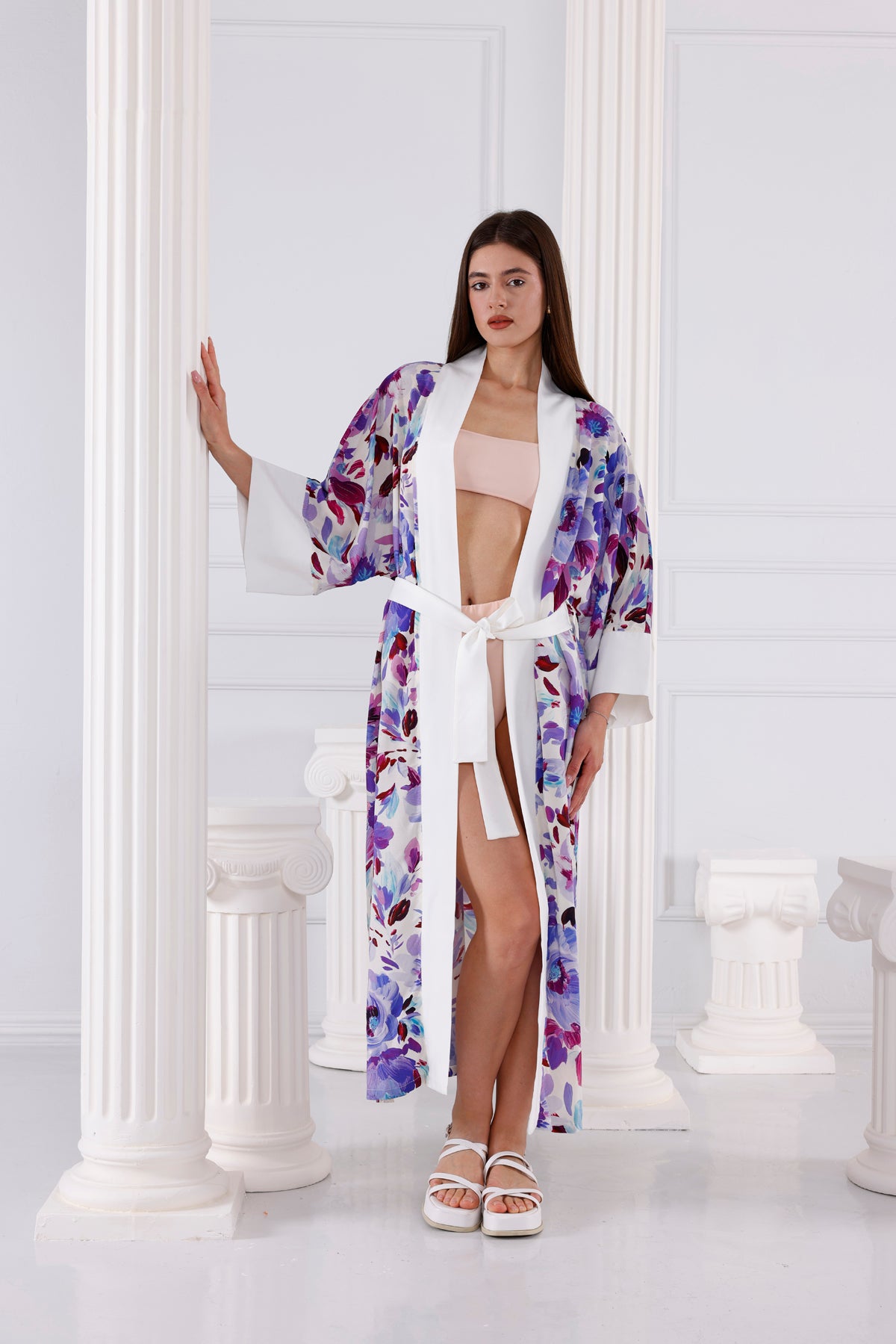 Jennifer Vegan İpek CUPRO Uzun Kimono