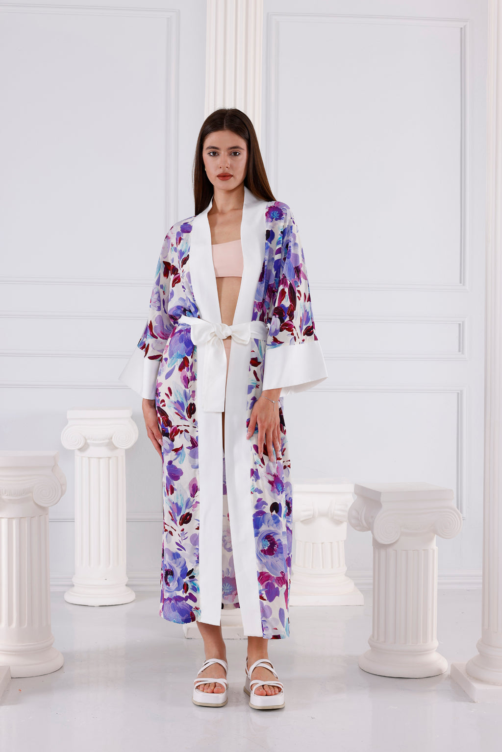 Jennifer Vegan İpek CUPRO Uzun Kimono