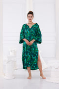 Nova Vegan İpek CUPRO Yeşil Kaftan