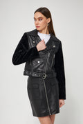 Suni Deri Biker Ceket